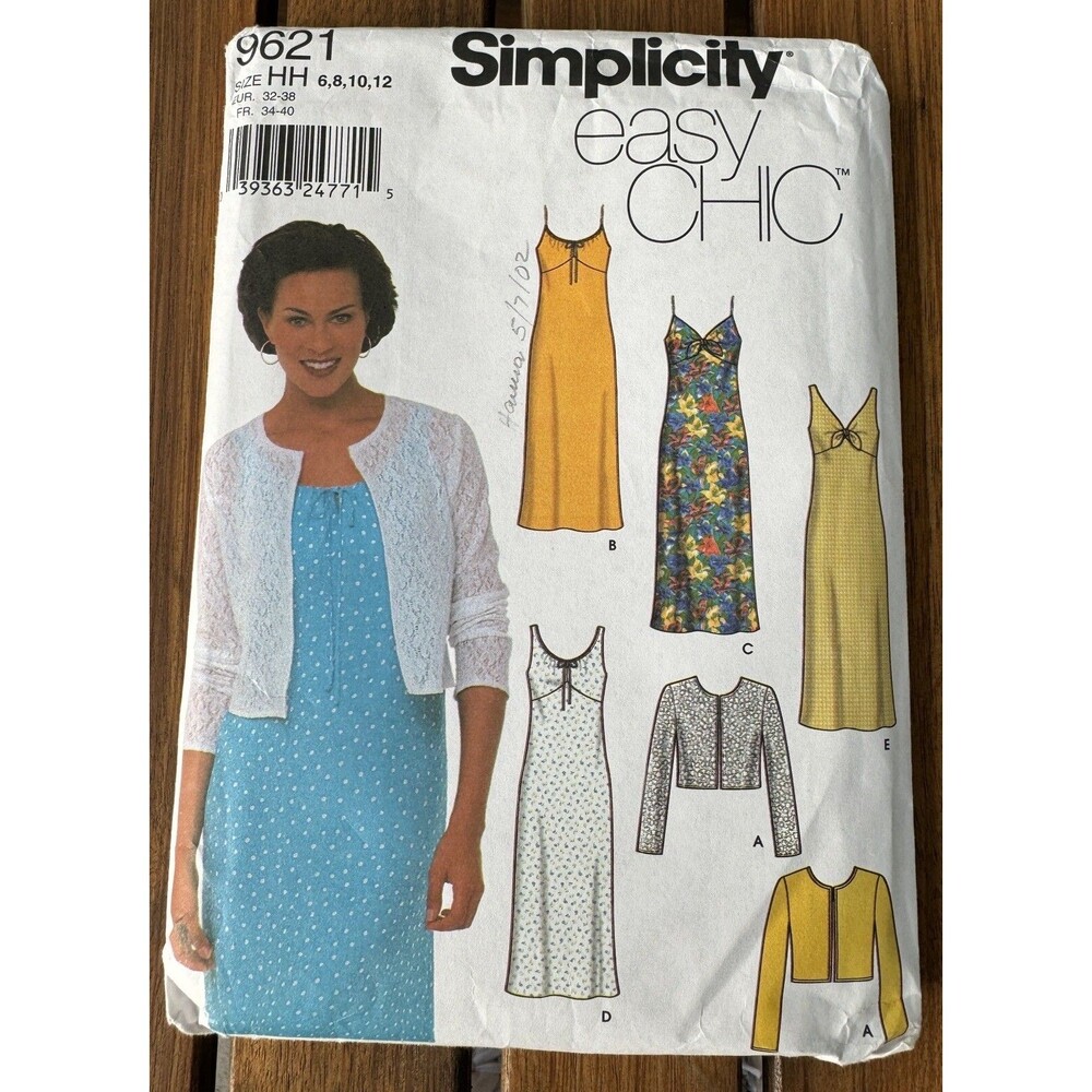 Simplicity Sewing Pattern 9621 Easy Chic Sizes 6 8 10 12 Dress Knit Jacket
